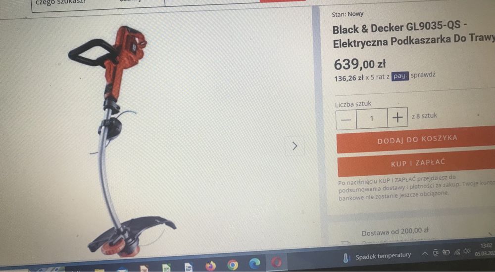 Okazja! Podkaszarka elektryczna BLACK&Decker