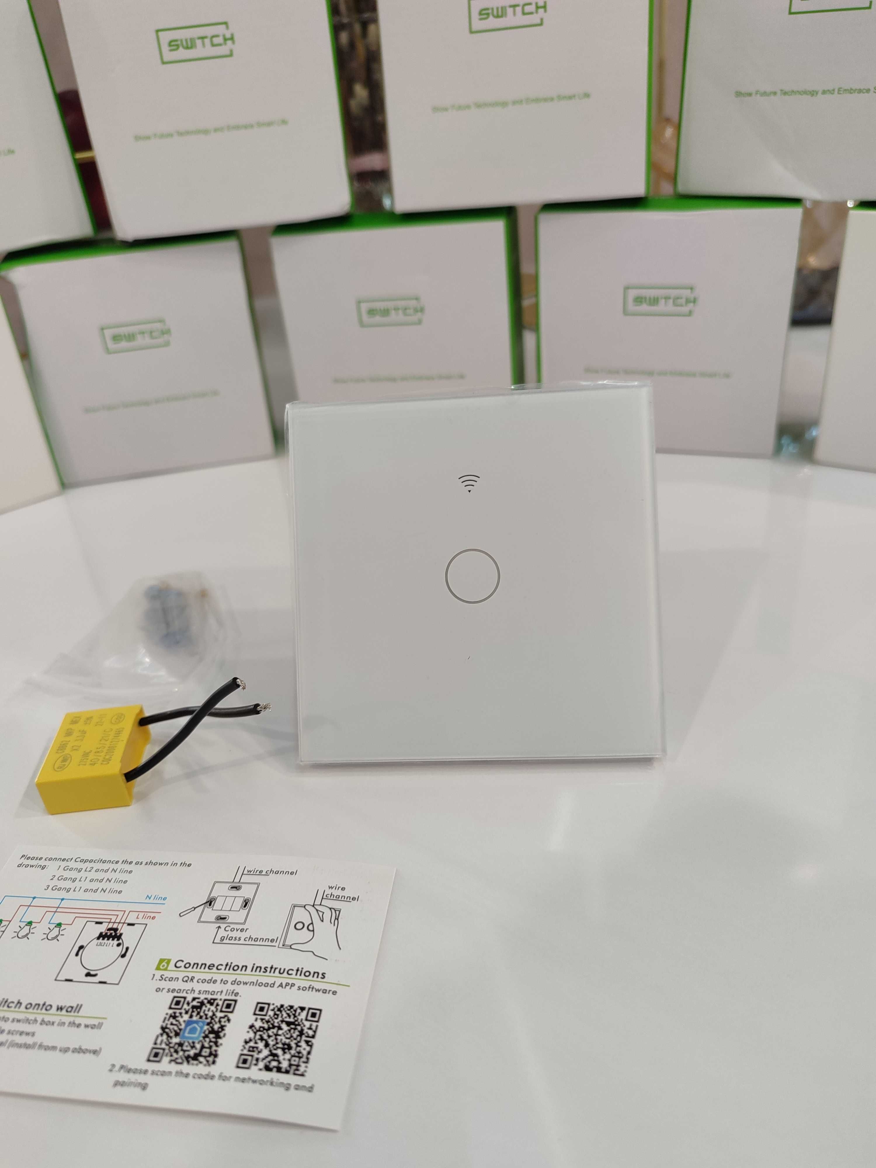 Wi-fi вимикач світла Tuya Smart Switch Wall. Віддалене керування.