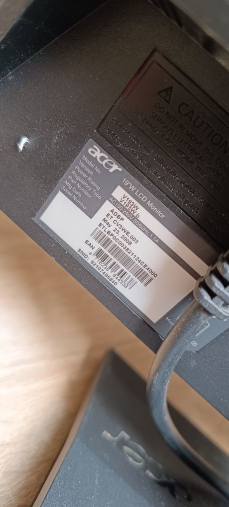 Monitor 19 cali Acer v193w