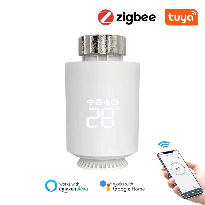 Zigbee Głowica  termostatyczna   TRV Tuya Smart + bramka/HUB