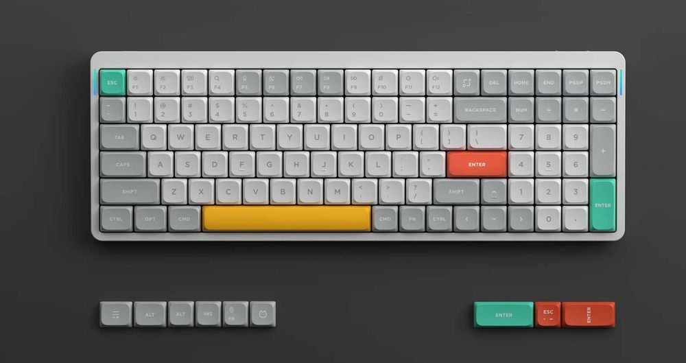 Nuphy Air 96V2, Lunar Gray, switch red/brown/cowberry/wisteria/moss