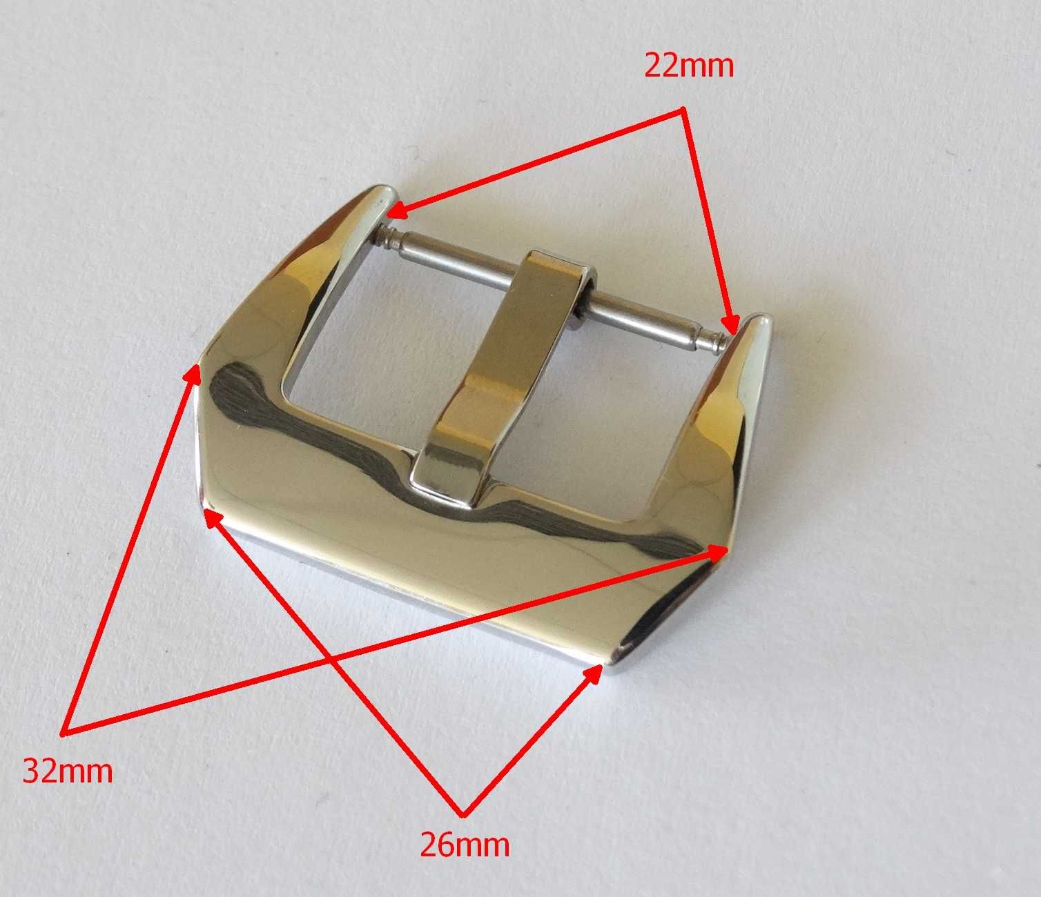 Klamra do zegarka pre-v 22mm stal nierdzewna połysk srebrny kolor