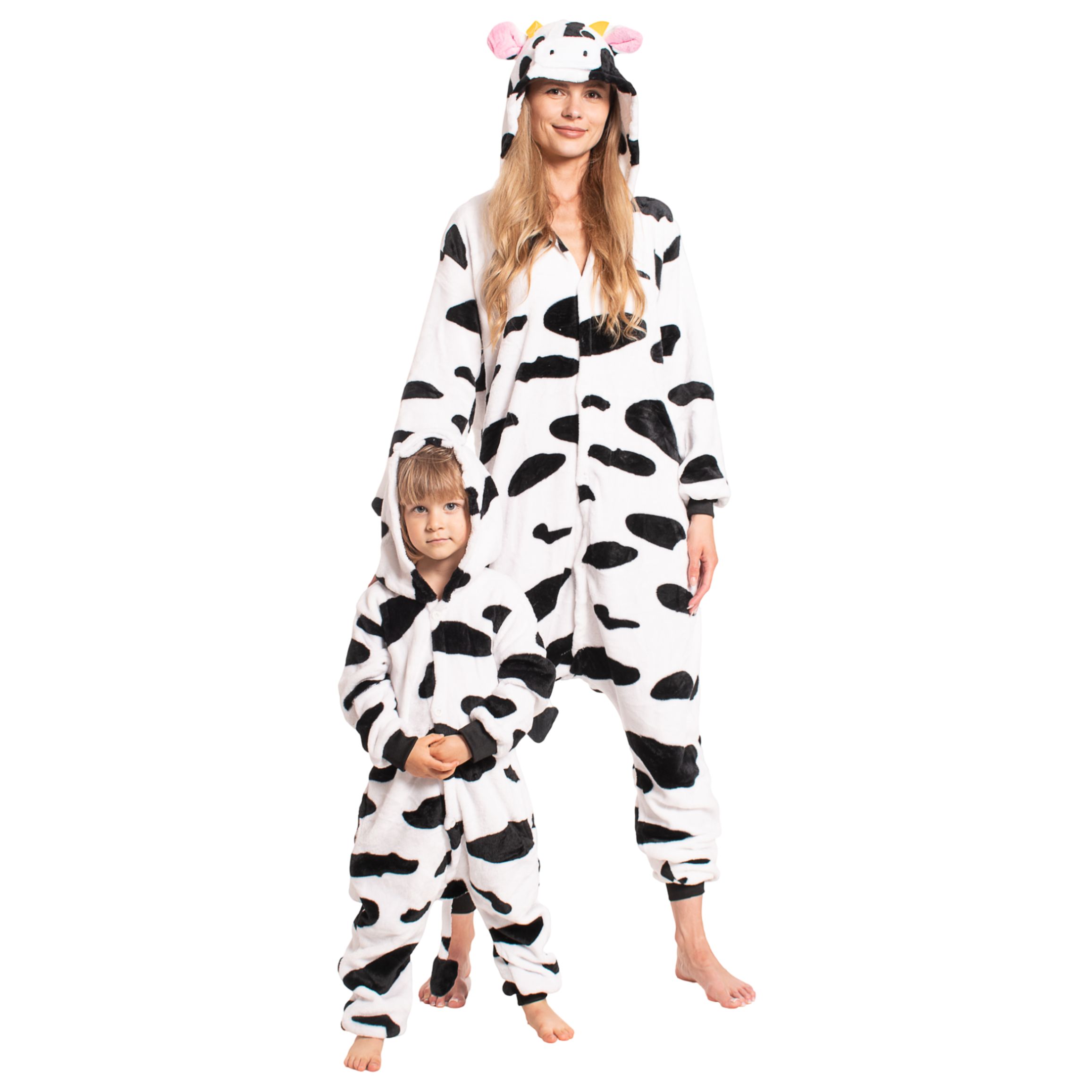 Piżama Dla Dzieci Kigurumi Onesie Kostium Krowa Biało Czarna 135-145cm