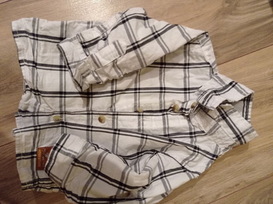 Elegancki komplet ubranko dla chłopca 68 74 smyk jak nowe krata