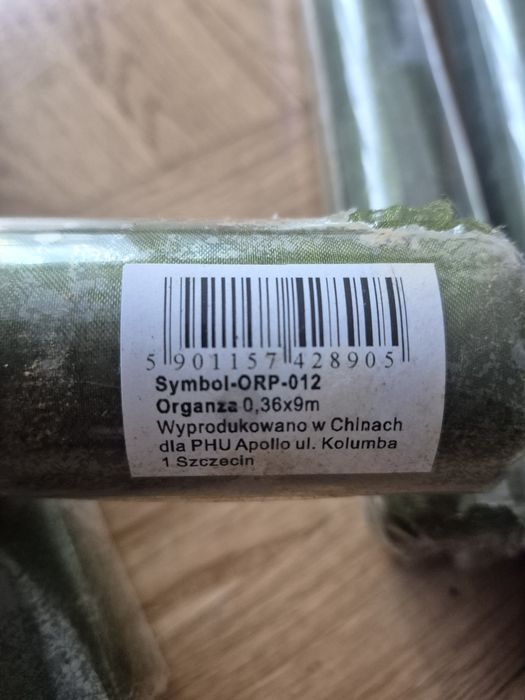 Organza zielona w rolce