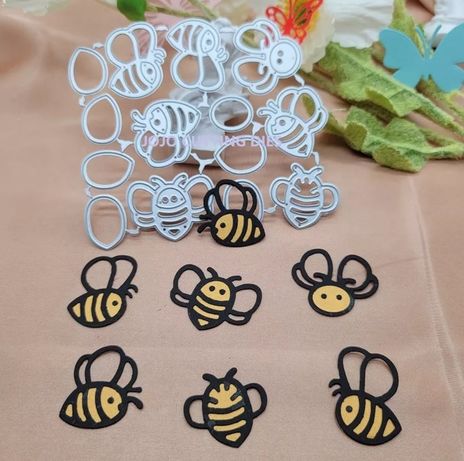 Pszczoły pszczółki 9 sztuk wykrojnik wzornik scrapbooking pszczoła