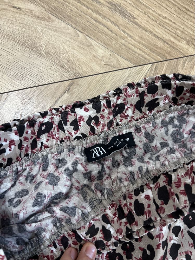 Spodnie alladynki haremki wygodne luźne w panterkę Zara S 36