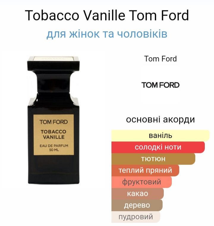 Tom Ford Tobacco Vanille.Том Форд Тобако Ваніль.