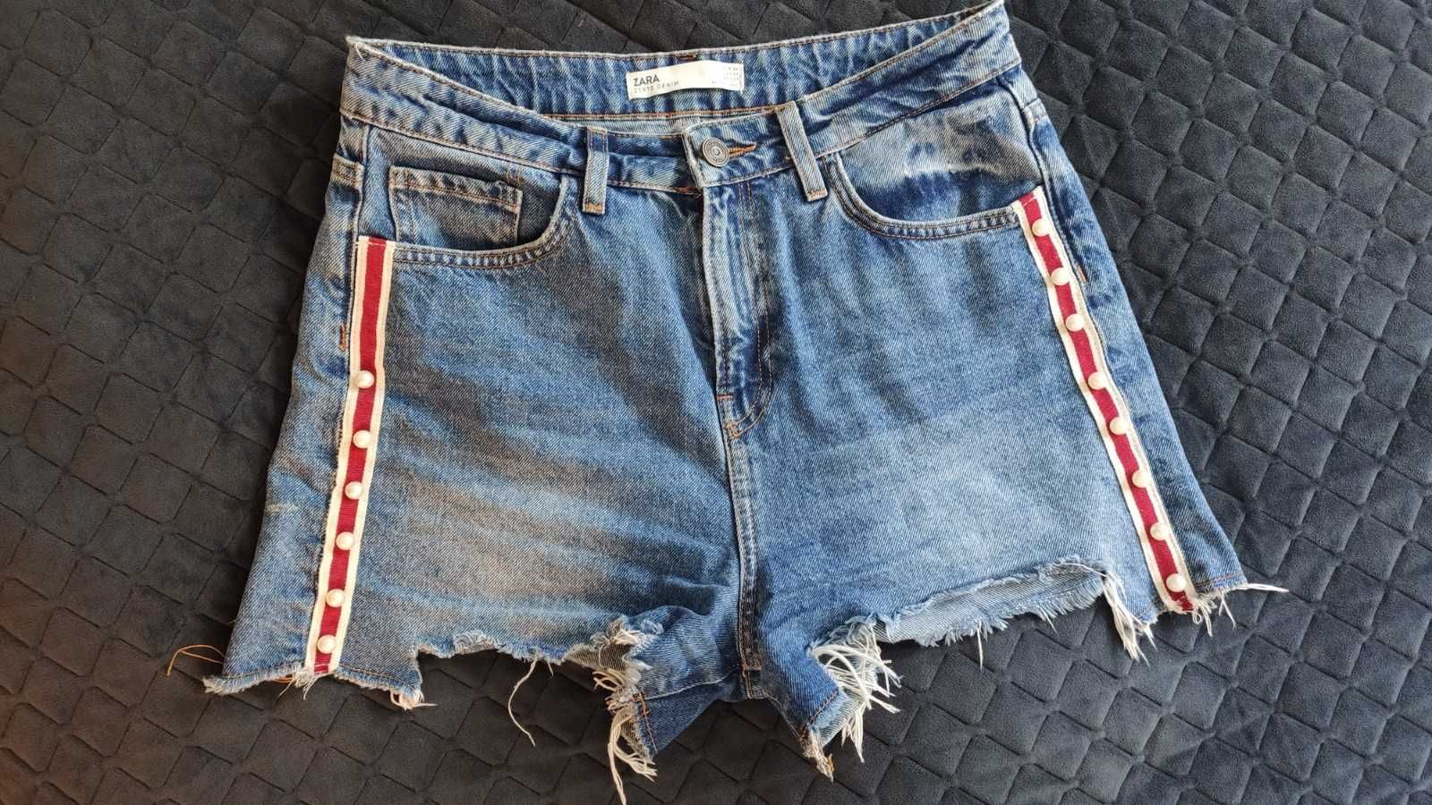 ZARA krótkie spodenki denim/dżins rozm. 36 - wysoki stan