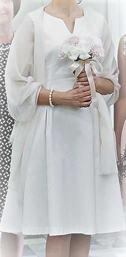 Suknia ślubna retro sukienka ślubna midi rozkloszowana