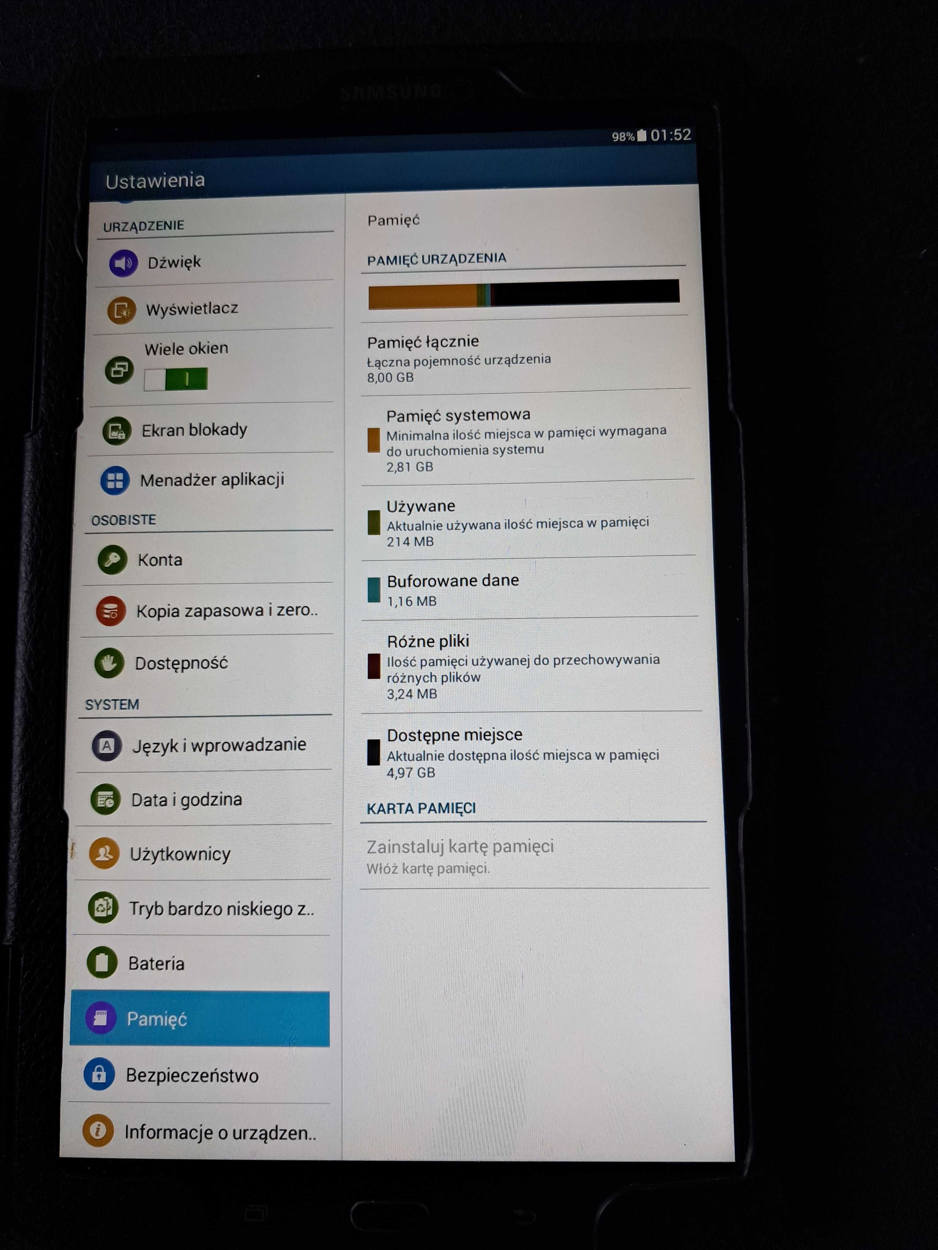 Samsung Galaxy Tab E 9,6” SM-T560 + etui