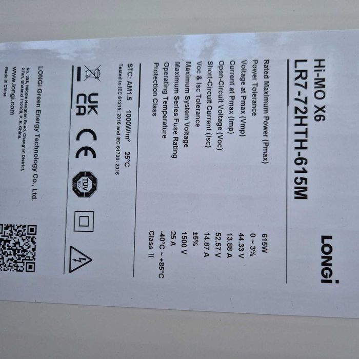 Сонячна панель (батарея) Longi Solar LR7-72HTH-615M в наявності!