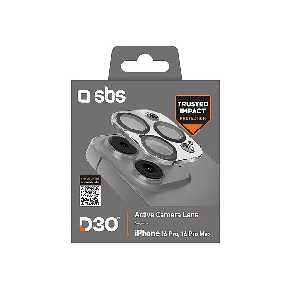Szkło hartowane SBS Active Camera Lens D3O na aparat do iPhone 16 Pro