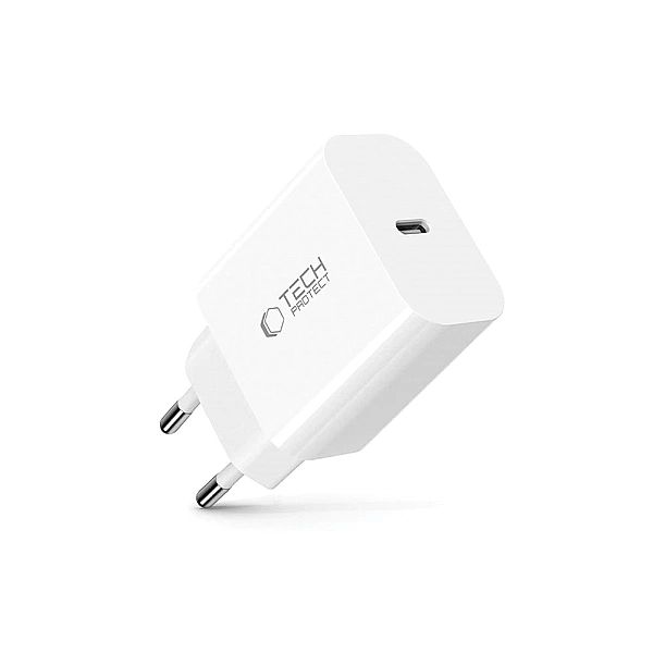 Ładowarka sieciowa Tech-Protect NC20W port USB-C - biała