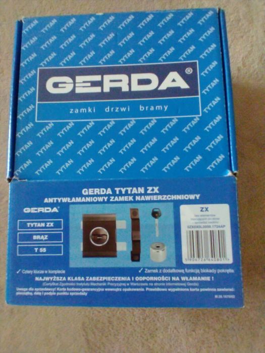 Zamek antywłamaniowy Gerda Tytan ZX T55