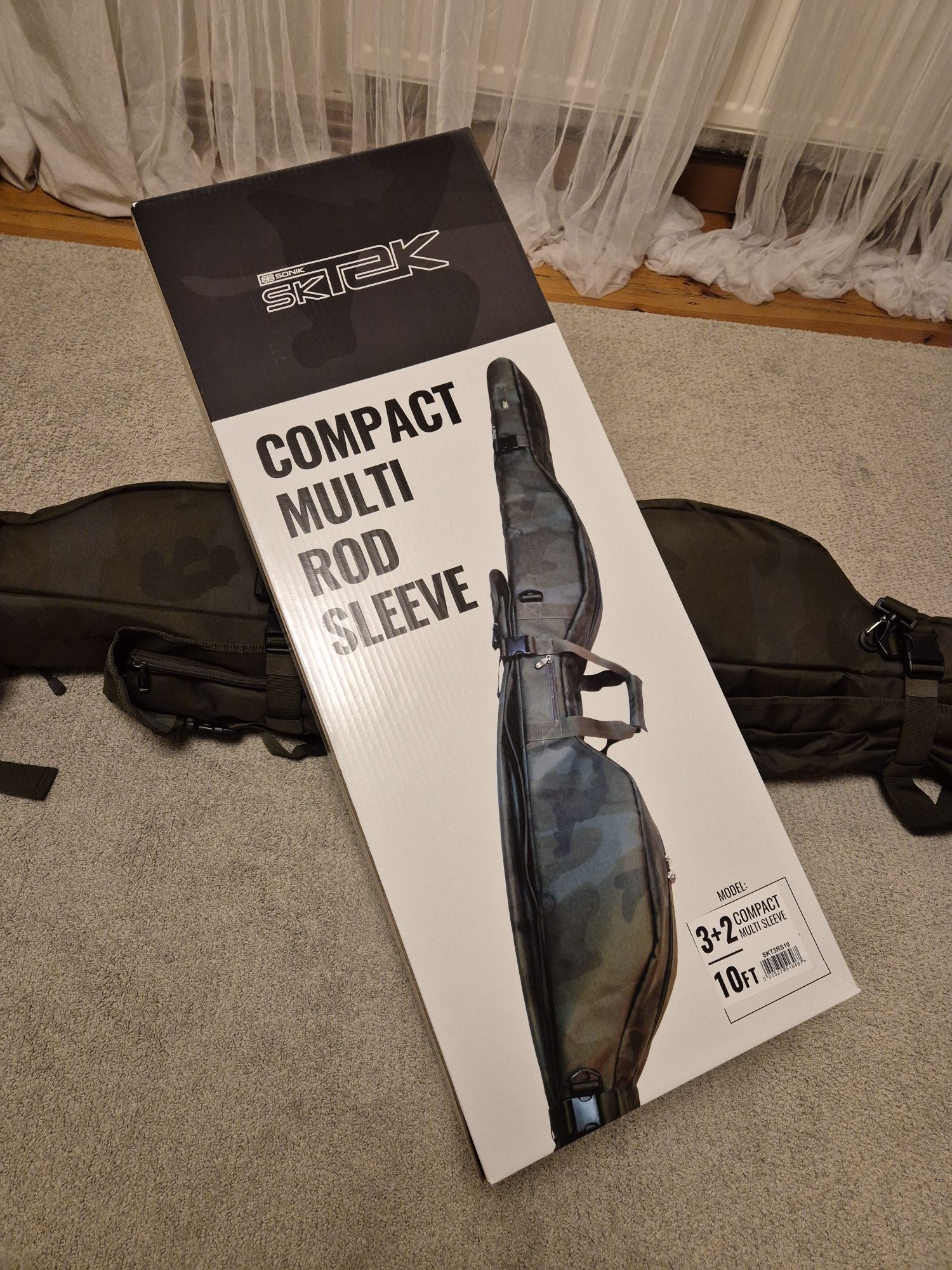 Nowy Sonik SK-TEK 3 Rod Compact Sleeve 10Ft Pokrowiec Na 3 Wędki