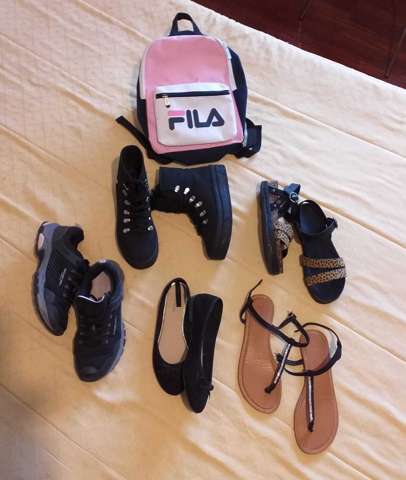 Conjunto: Roupas + Sapatos femininos infantis + MiniMochila Fila Kelly