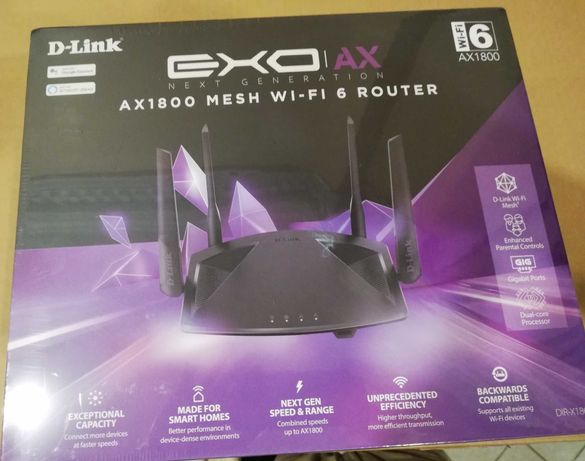 Роутер D-Link Exo AX1800 Mesh Wi-Fi 6 (DIR-X1860) OFDMA MU-MIMO