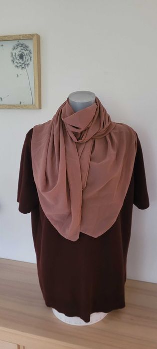 Szal apaszka mokka syryjski cienki delikatny Altuka