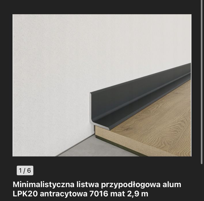 Listwy aluminiowe przypodłogowe minimalistyczne