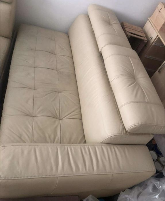 Sofa skórzana w kształcie litery L--Black Red White