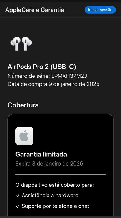 Auriculares Apple AirPods Pro (2.ª geração) com Caixa MagSafe (USB‑C)