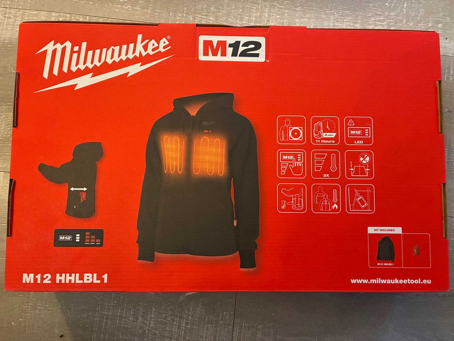 M12 Bluza podgrzewana - czarna HHLBL1 S ORYGINALNA