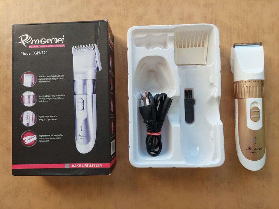 Акумуляторна машинка для стрижки волосся (тример).Progemei.