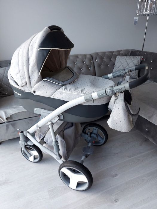 Wozek 3w1 4w1 siwy szary uniwersalny camarelo Avenger r