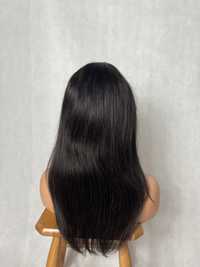 Czarna peruka ciemny brąz czarny włosy ludzkie naturalne długa