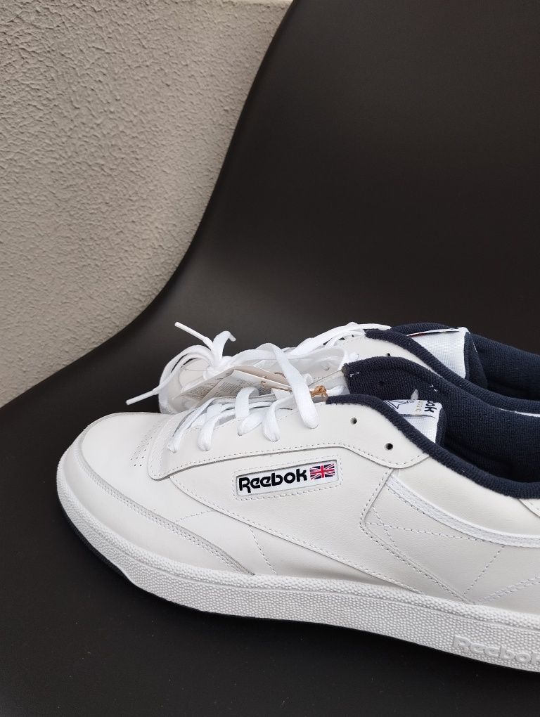 Шкіряні чоловічі кросівки Reebok Club C 85 white 47-48(31.5)