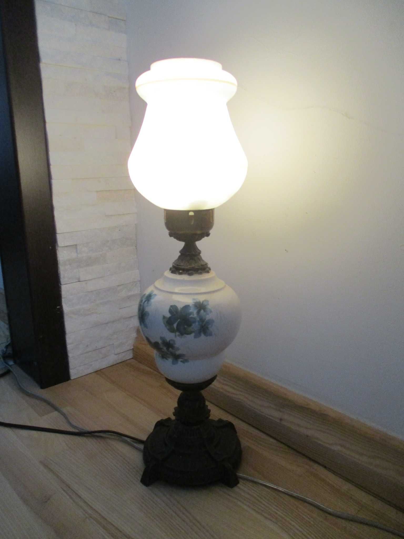 Stara Lampa Stołowa Ceramiczna