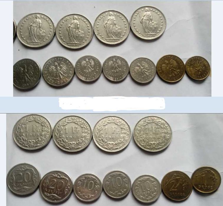 Продам монеты разных стран европы evro frank-CH zloty $ и всего мира