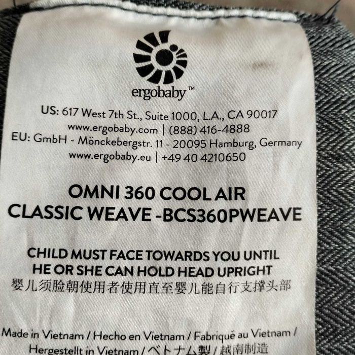 Ergobaby Baby Carrier Omni 360 Cool Air Mesh + estojo