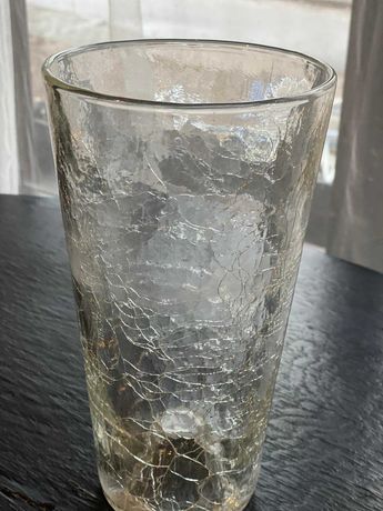 Wazon szklany z efektem popękanego szkła, wys. 25 cm
