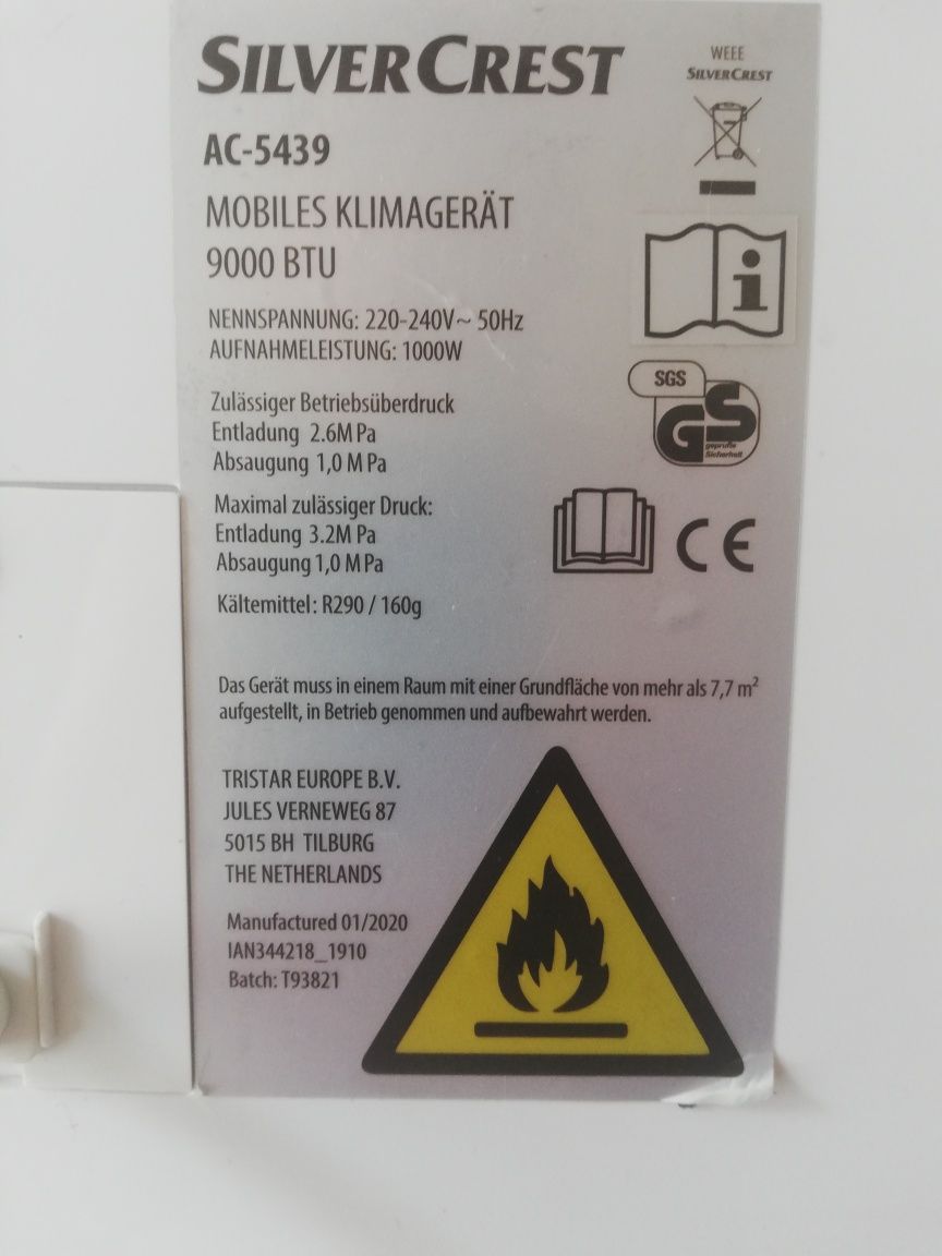 Klimatyzator SILVERCREST AC-5439