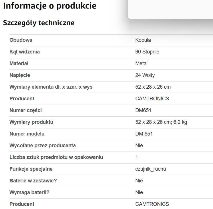 Kamera przemysłowa Camtronics DM 651 +REJESTRATOR