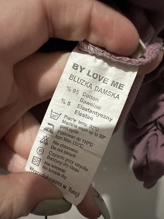 Bluzka prążkowana By Love My marszczona różowa fioletowa urocza