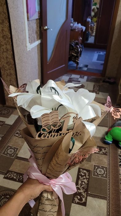 Букеты из атласной ленты