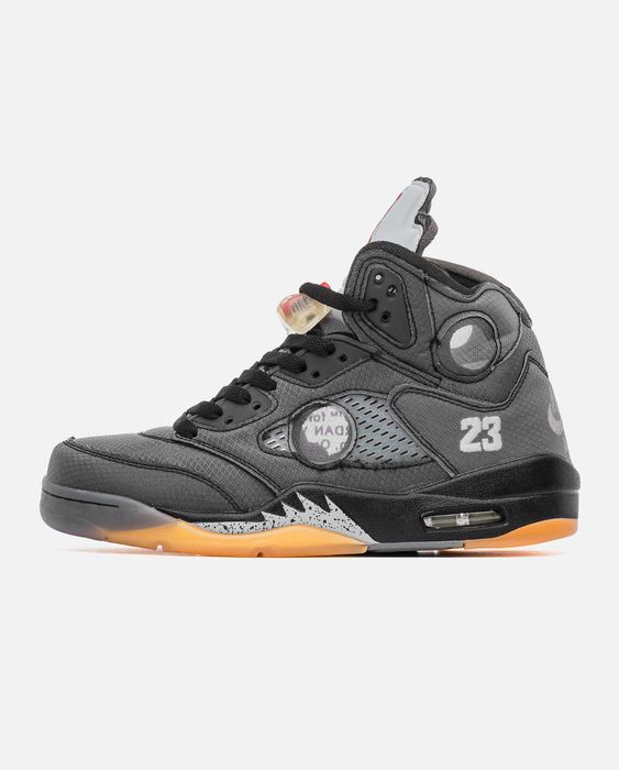 Мужские кроссовки Nike Jordan 5 Retro Off-White "Black" 41-45