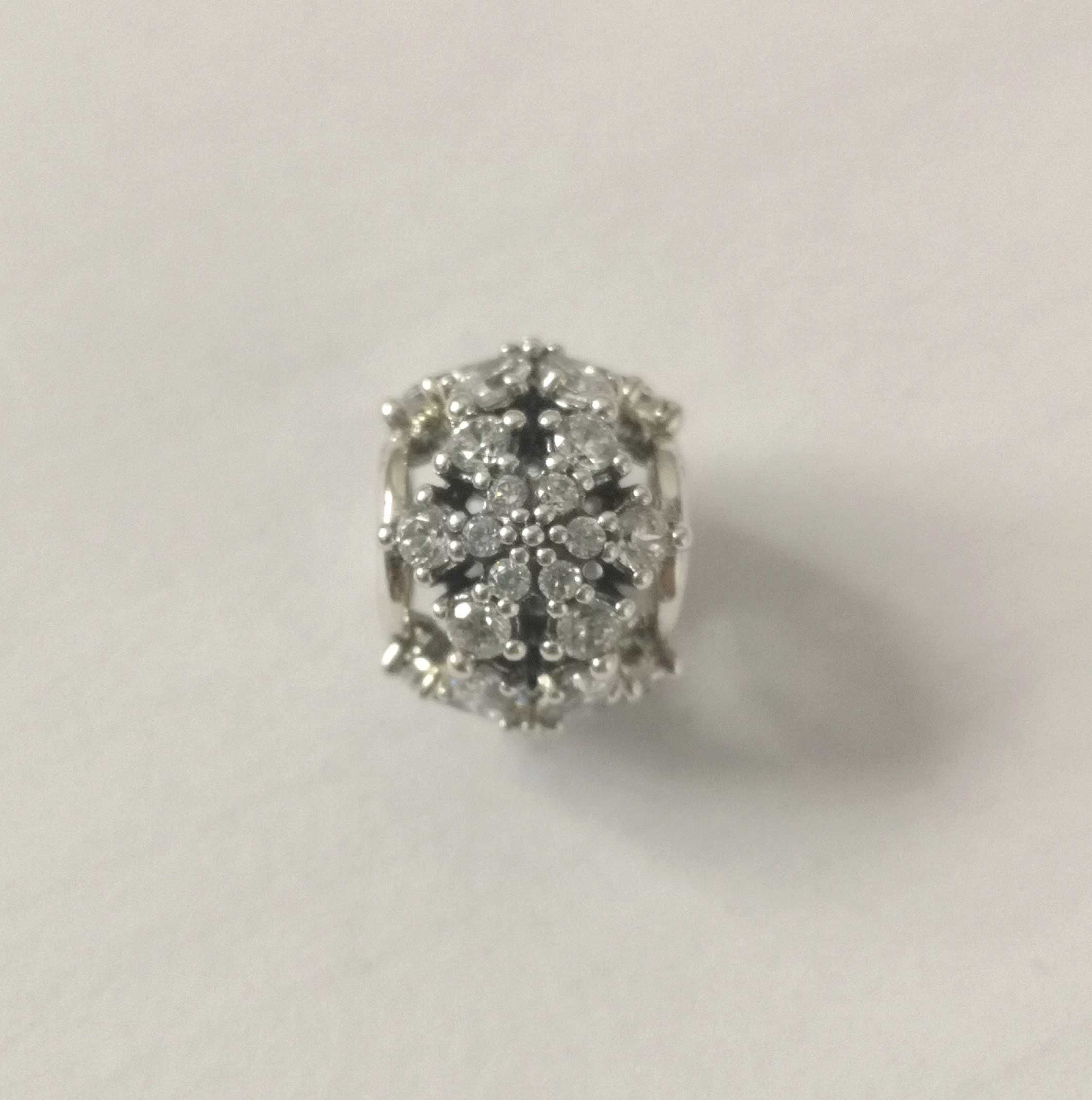 Pandora charms zbiorem roślin stan idealny srebro kwiat płatek śniegu