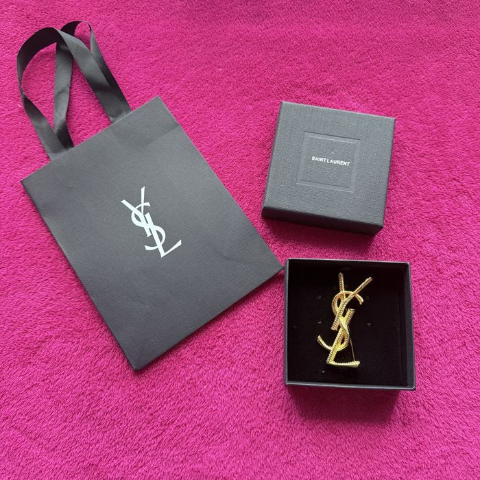 Broszka YSL komplet pudelko prezent