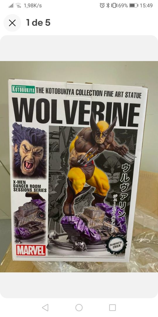 Kotobukiya brown wolverine fine art estátua marvel