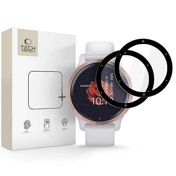 Szkło Hybrydowe Tech-Protect Glass Flex+ 2-Pack Garmin Venu 2S Black