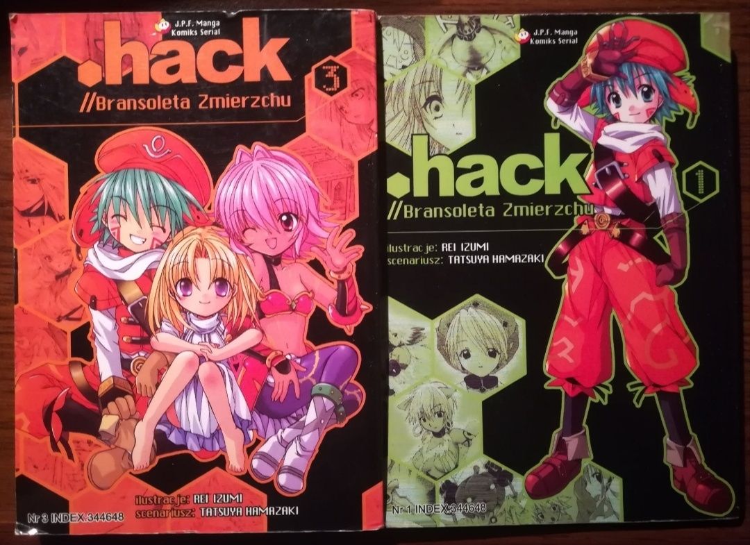 .hack// Bransoleta Zmierzchu dwa tomy mangi 1 i 3 jpf