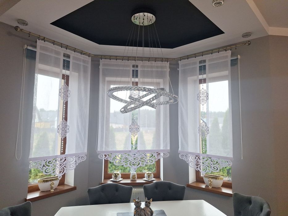 Firanka panel ażur glamour biała 100 x 155