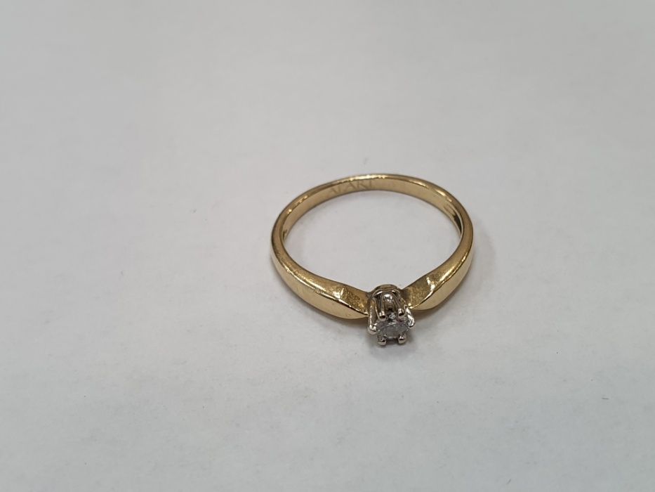 Apart! Piękny złoty pierścionek/ 585/ 0.05 CT/ 1.48 gram/ R7/ Gdynia