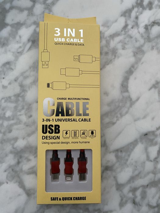 3 в 1 usb data cabel quick charge and data