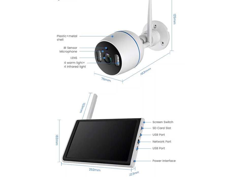 CCTV WIFI 4 Câmaras HD + Tablet Sistema Vídeo Vigilância (NOVO
