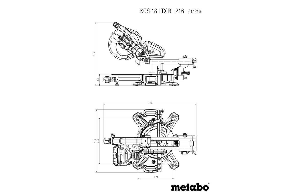 Kapówka Ukośnica akumulatorowa Metabo KGS 18 LTX BL 216